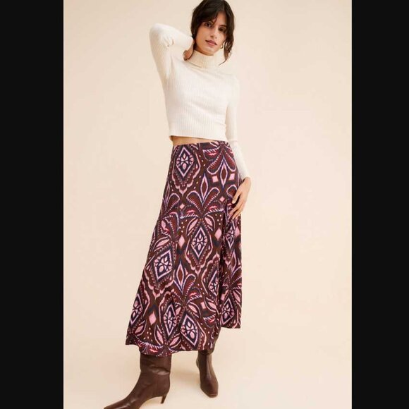 L Farm Rio Pineapple Ikat a-line midi skirt - Picture 2 of 10